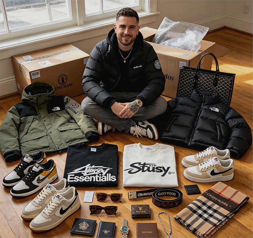 Designer rep haul including Louis Vuitton Goyard and Supreme items ordered after migrating from Pandabuy to CNFans